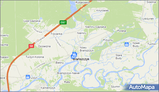 mapa Nowy Brańszczyk, Nowy Brańszczyk na mapie Targeo