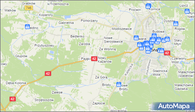 mapa Nowy Kazanów, Nowy Kazanów na mapie Targeo