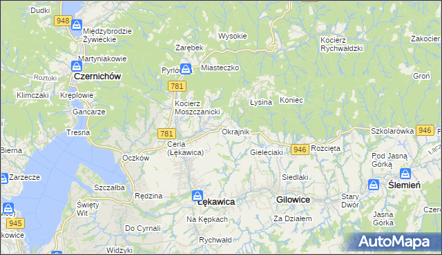 mapa Okrajnik, Okrajnik na mapie Targeo