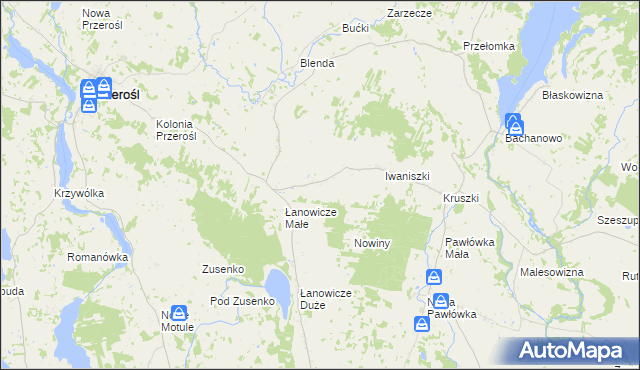 mapa Olszanka gmina Przerośl, Olszanka gmina Przerośl na mapie Targeo