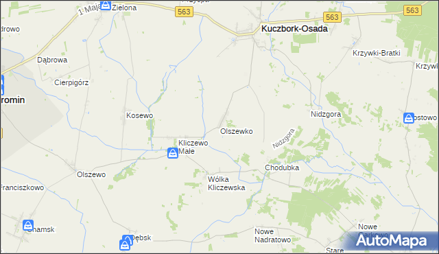 mapa Olszewko gmina Kuczbork-Osada, Olszewko gmina Kuczbork-Osada na mapie Targeo
