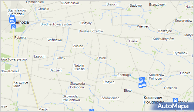 mapa Osiek gmina Kocierzew Południowy, Osiek gmina Kocierzew Południowy na mapie Targeo