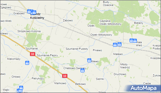 mapa Osiek Piaseczny, Osiek Piaseczny na mapie Targeo
