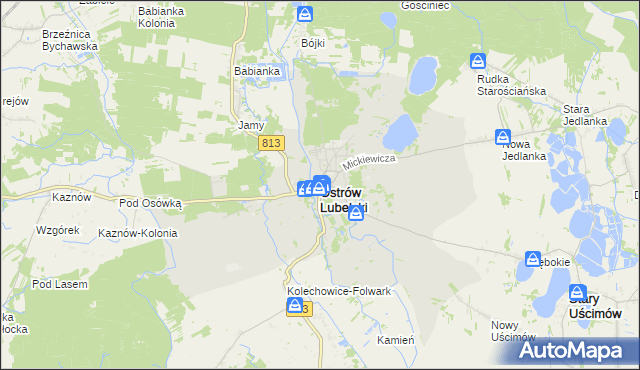 mapa Ostrów Lubelski, Ostrów Lubelski na mapie Targeo