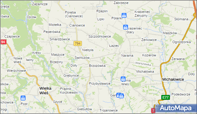 mapa Owczary gmina Zielonki, Owczary gmina Zielonki na mapie Targeo