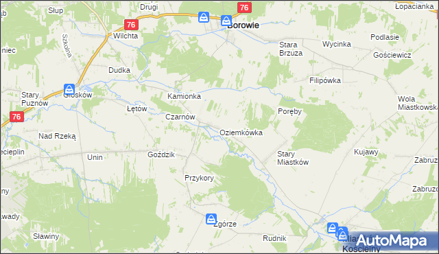 mapa Oziemkówka, Oziemkówka na mapie Targeo