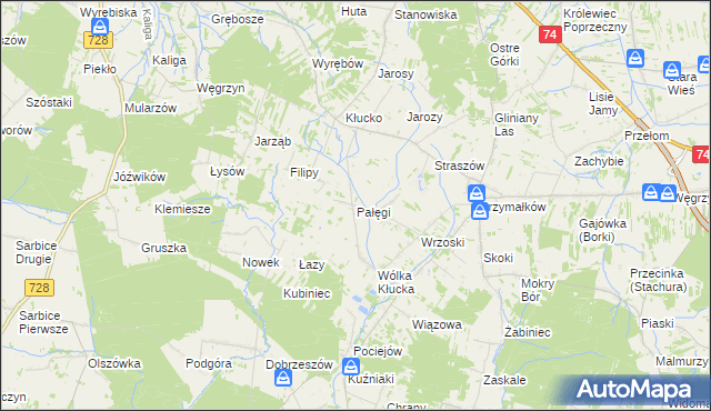 mapa Pałęgi, Pałęgi na mapie Targeo