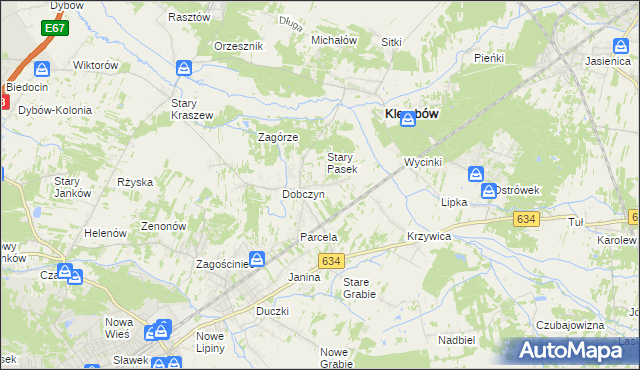 mapa Pasek gmina Klembów, Pasek gmina Klembów na mapie Targeo