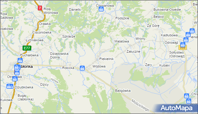 mapa Piekielnik, Piekielnik na mapie Targeo