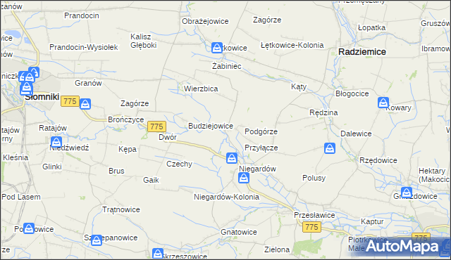 mapa Piotrkowice Wielkie, Piotrkowice Wielkie na mapie Targeo
