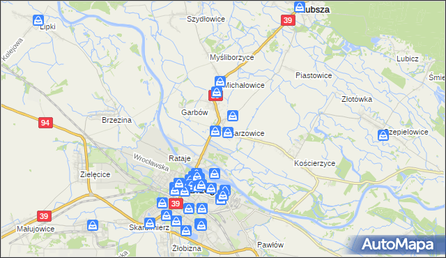 mapa Pisarzowice gmina Lubsza, Pisarzowice gmina Lubsza na mapie Targeo