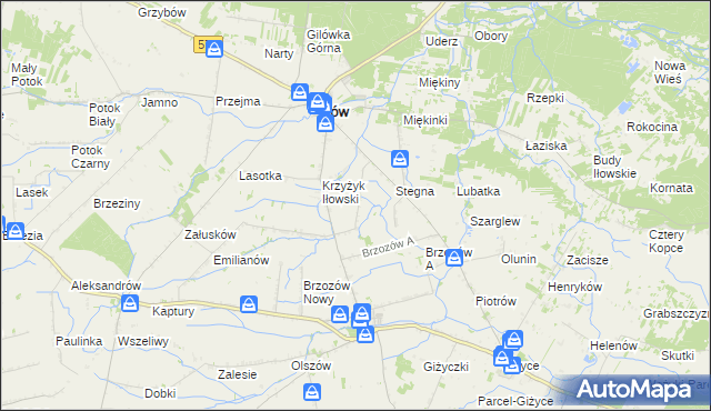 mapa Piskorzec gmina Iłów, Piskorzec gmina Iłów na mapie Targeo