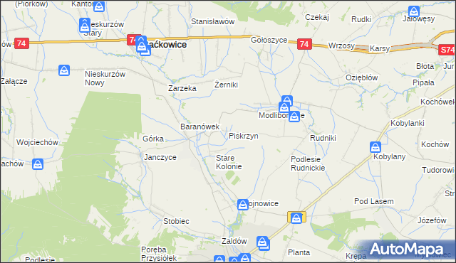 mapa Piskrzyn, Piskrzyn na mapie Targeo