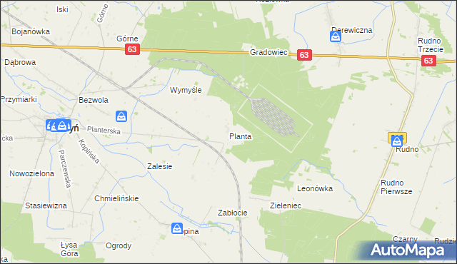 mapa Planta gmina Wohyń, Planta gmina Wohyń na mapie Targeo
