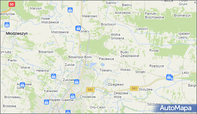 mapa Plecewice, Plecewice na mapie Targeo