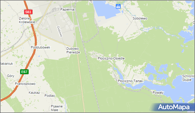 mapa Płociczno-Osiedle, Płociczno-Osiedle na mapie Targeo