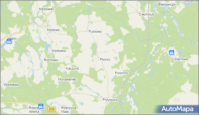 mapa Płocko, Płocko na mapie Targeo
