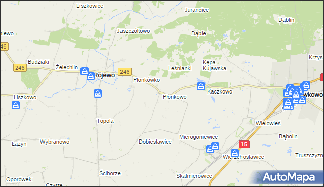 mapa Płonkowo, Płonkowo na mapie Targeo
