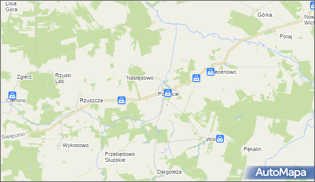 mapa Pobłocie gmina Główczyce, Pobłocie gmina Główczyce na mapie Targeo