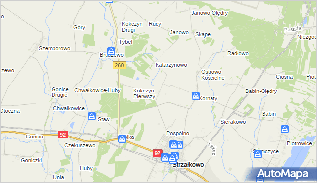 mapa Podkornaty, Podkornaty na mapie Targeo