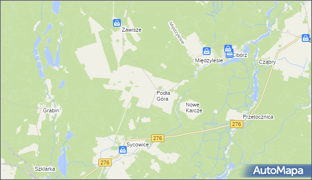 mapa Podła Góra, Podła Góra na mapie Targeo