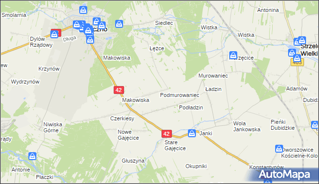 mapa Podmurowaniec, Podmurowaniec na mapie Targeo