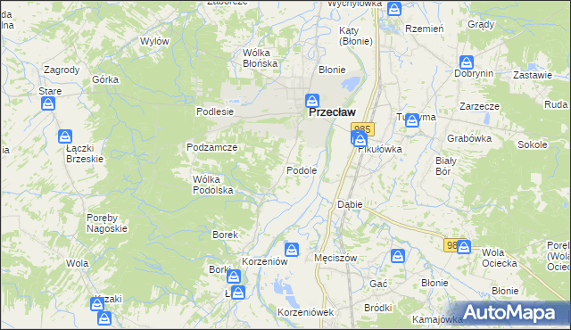 mapa Podole gmina Przecław, Podole gmina Przecław na mapie Targeo