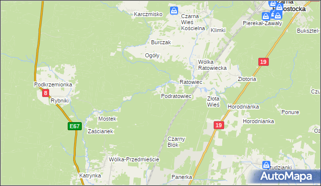 mapa Podratowiec, Podratowiec na mapie Targeo