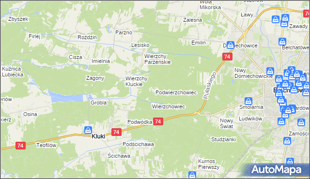 mapa Podwierzchowiec, Podwierzchowiec na mapie Targeo
