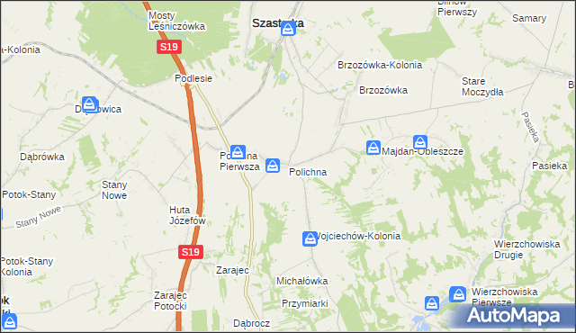 mapa Polichna, Polichna na mapie Targeo
