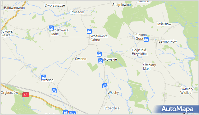 mapa Polkowskie, Polkowskie na mapie Targeo