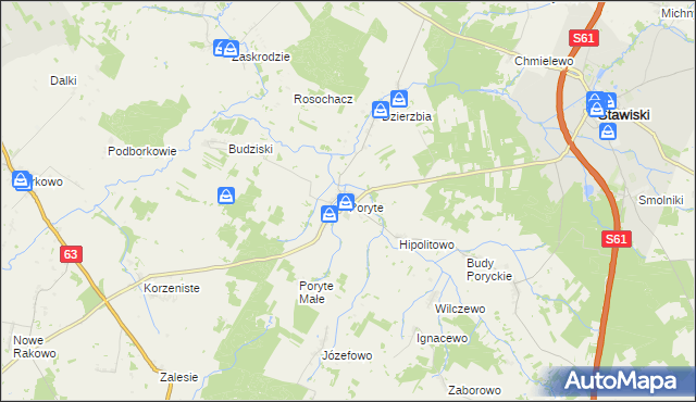 mapa Poryte, Poryte na mapie Targeo