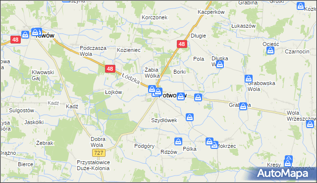 mapa Potworów powiat przysuski, Potworów powiat przysuski na mapie Targeo