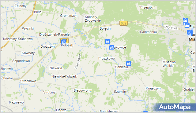 mapa Pruszkowo gmina Sochocin, Pruszkowo gmina Sochocin na mapie Targeo