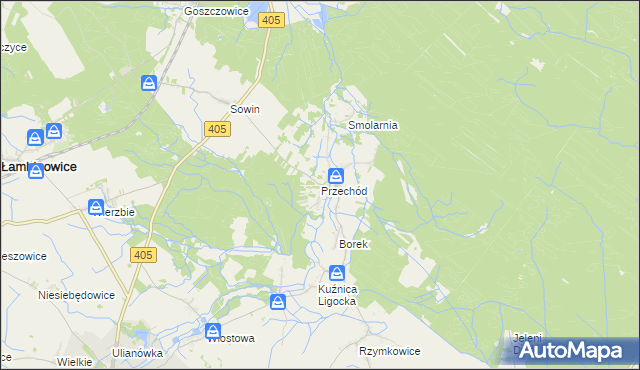 mapa Przechód gmina Korfantów, Przechód gmina Korfantów na mapie Targeo