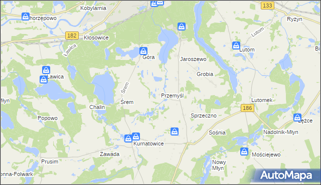 mapa Przemyśl gmina Sieraków, Przemyśl gmina Sieraków na mapie Targeo