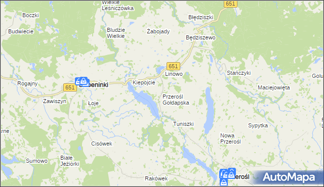 mapa Przerośl Gołdapska, Przerośl Gołdapska na mapie Targeo