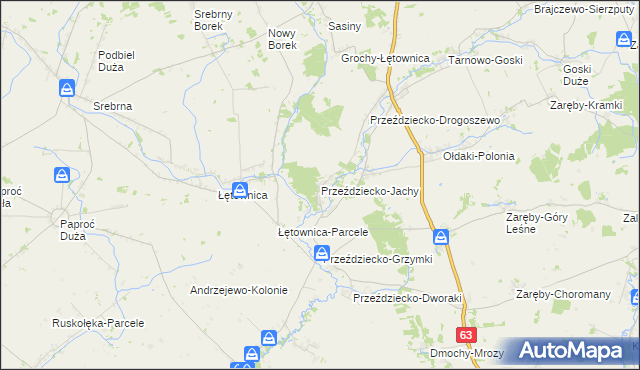 mapa Przeździecko-Jachy, Przeździecko-Jachy na mapie Targeo