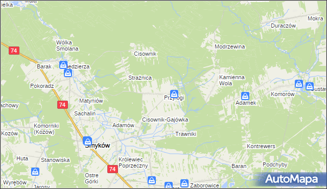 mapa Przyłogi, Przyłogi na mapie Targeo