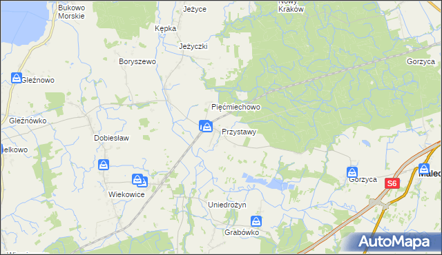 mapa Przystawy gmina Malechowo, Przystawy gmina Malechowo na mapie Targeo