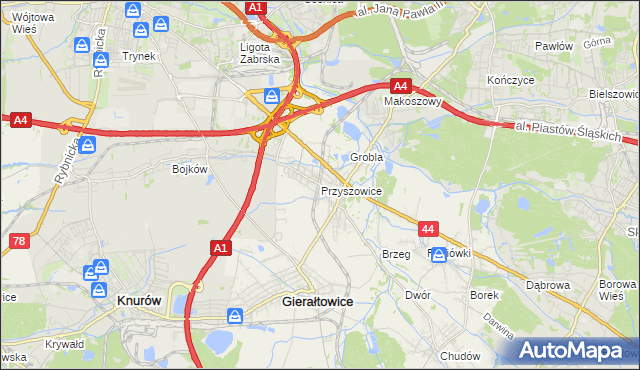 mapa Przyszowice, Przyszowice na mapie Targeo