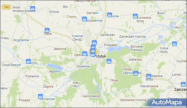 mapa Przytyk, Przytyk na mapie Targeo