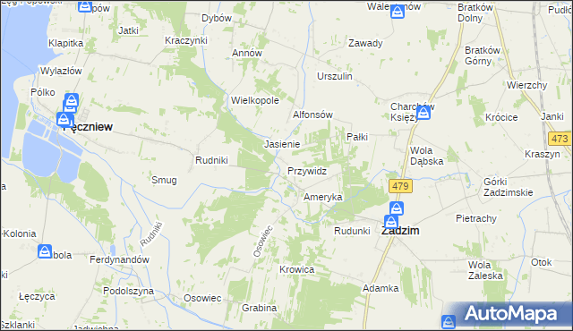 mapa Przywidz gmina Pęczniew, Przywidz gmina Pęczniew na mapie Targeo