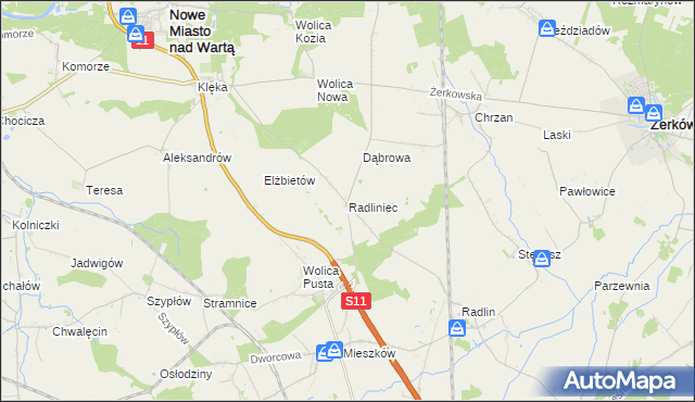mapa Radliniec, Radliniec na mapie Targeo