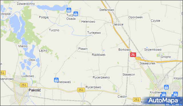 mapa Radłówek, Radłówek na mapie Targeo