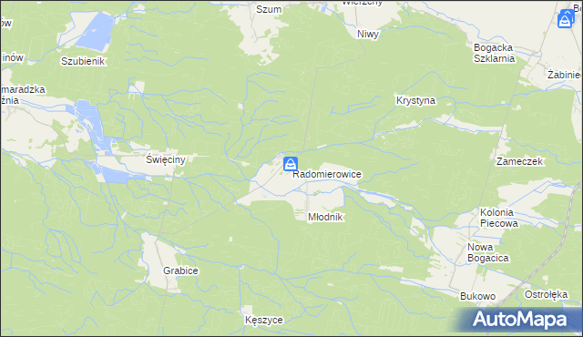mapa Radomierowice, Radomierowice na mapie Targeo