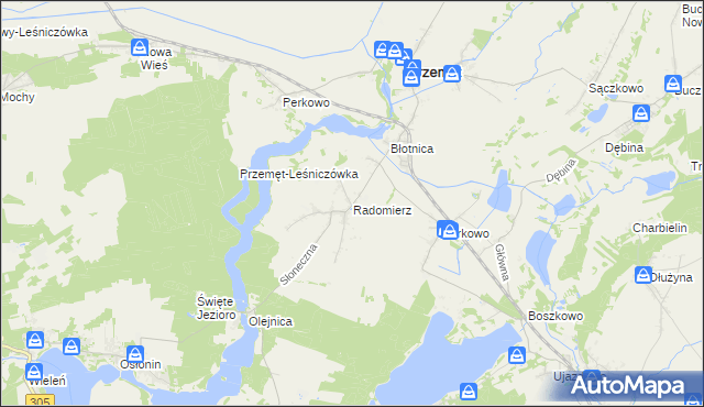 mapa Radomierz gmina Przemęt, Radomierz gmina Przemęt na mapie Targeo