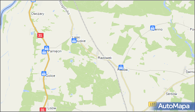 mapa Radówek, Radówek na mapie Targeo