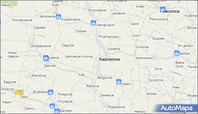 mapa Radziemice, Radziemice na mapie Targeo