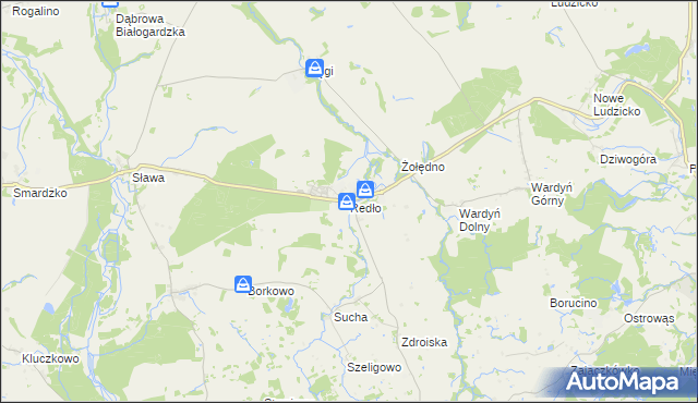 mapa Redło gmina Połczyn-Zdrój, Redło gmina Połczyn-Zdrój na mapie Targeo